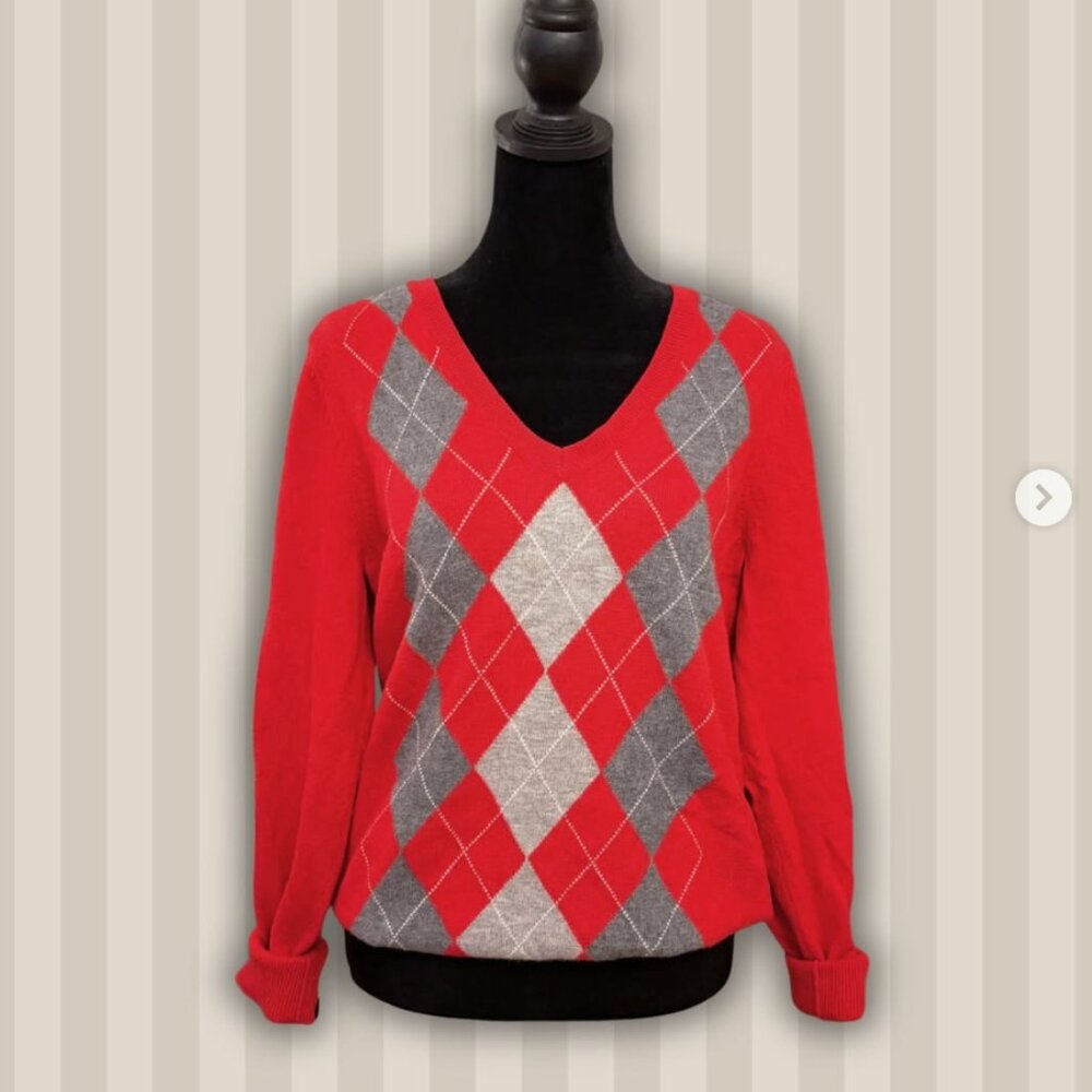 Old Navy Y2K Argyle Knit - Large